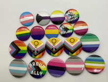 Load image into Gallery viewer, Pride Buttons 1-1.25" diameter