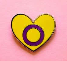 Load image into Gallery viewer, Heart Pins (diag. stripes)-- Little Rainbow Company