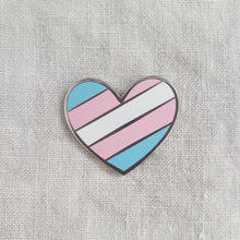 Load image into Gallery viewer, Heart Pins (diag. stripes)-- Little Rainbow Company