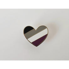 Load image into Gallery viewer, Heart Pins (diag. stripes)-- Little Rainbow Company