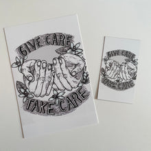 Load image into Gallery viewer, Give Care Take Care Magnet, Postcard, Coffee Mug or Tote Bag