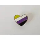 Load image into Gallery viewer, Heart Pins (diag. stripes)-- Little Rainbow Company