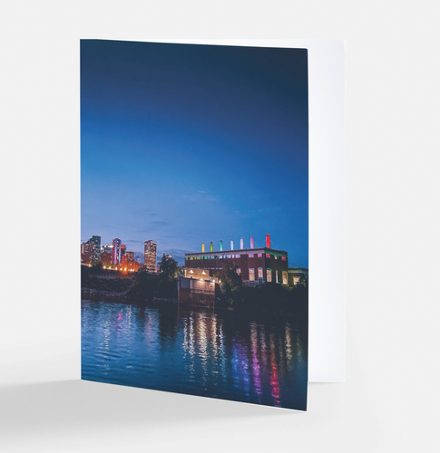 Rainbow Reflections, Nighttime River Greeting Card