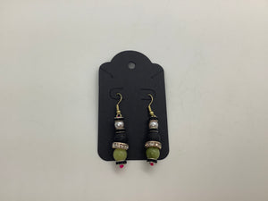 Small Jade and Lava Stone Earrings