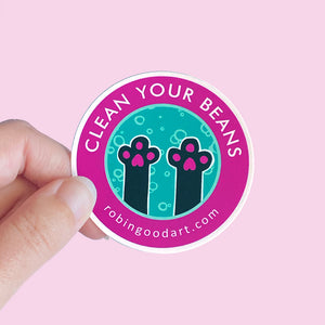 Clean Your Beans Sticker