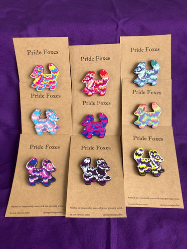 Pride Fox Wooden Pin