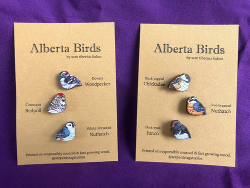 Alberta Bird Mini Wooden Pin Set
