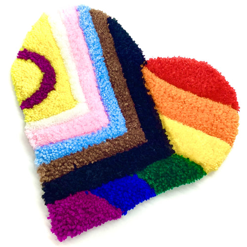 Tufted Progress Pride Heart Rug
