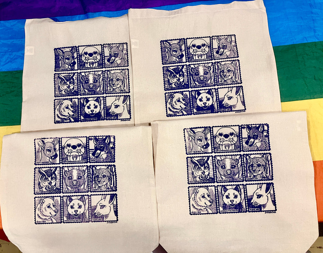 Serpent Stag Hand screen-printed Totes