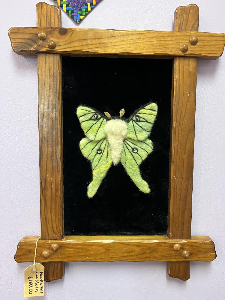 Needle Felted Art (Luna Moth Framed)