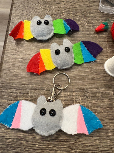 Pride bat keychain