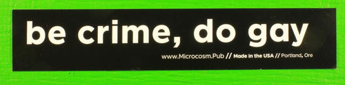 Be crime, do gay sticker
