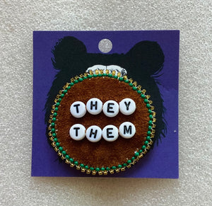 Arden Beaded pronoun pins