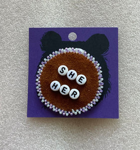Arden Beaded pronoun pins