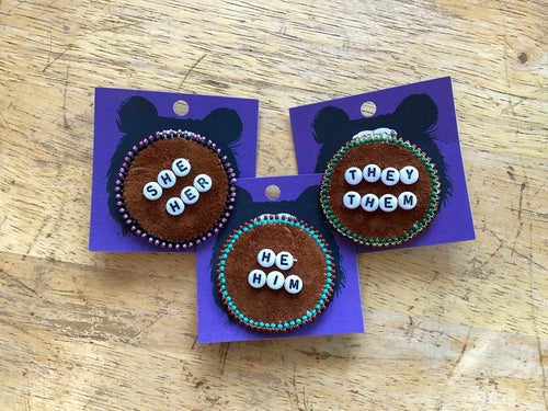 Arden Beaded pronoun pins