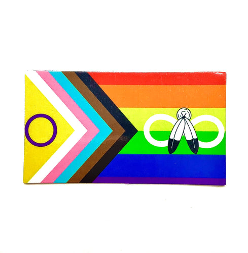 Intersex Inclusive Progress Pride: 2 Spirit and Metis Symbols (Magnet)