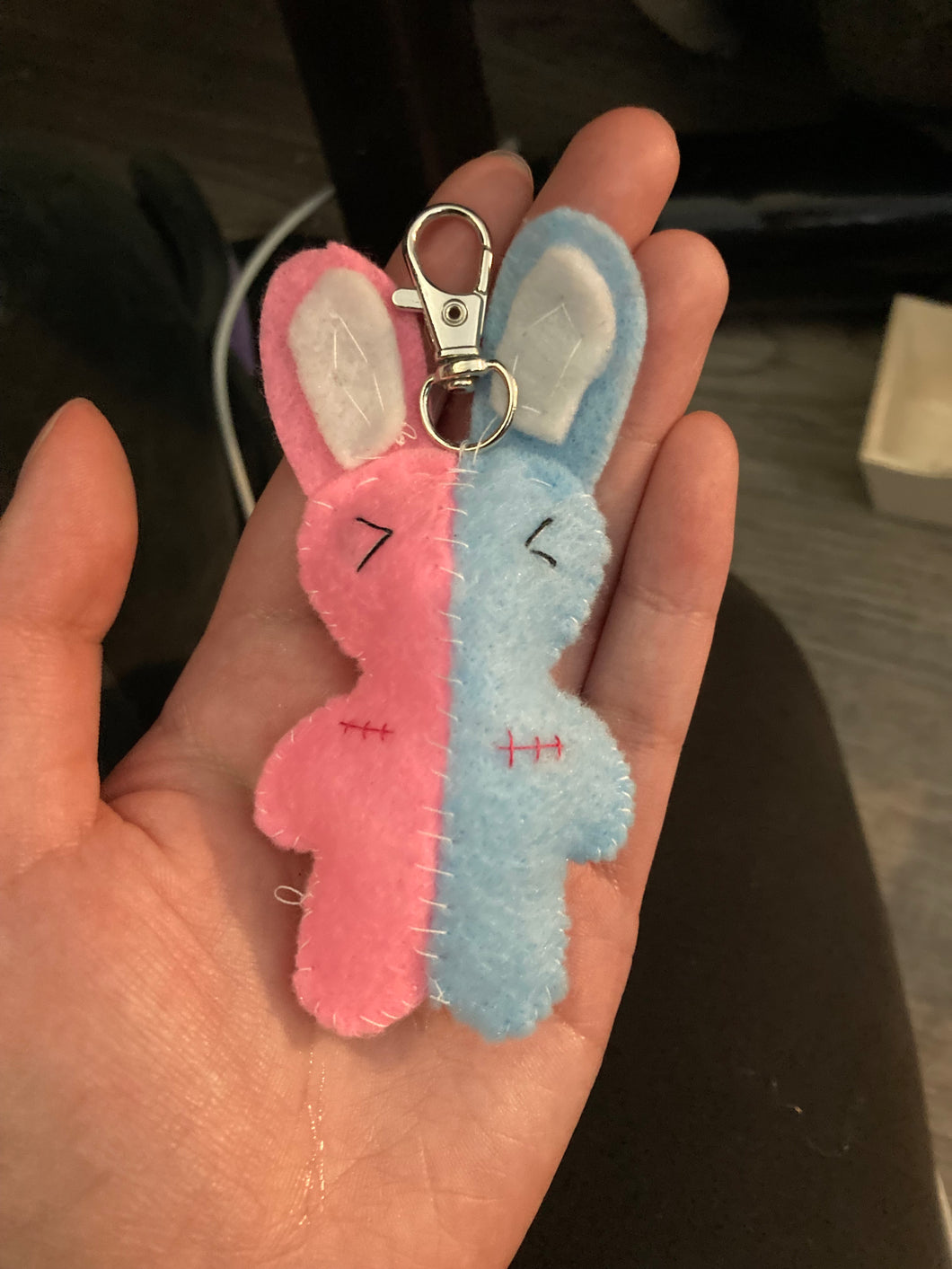 Franken-bunny Top surgery keychain