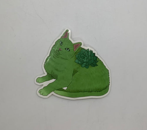 Green Kitty Sticker