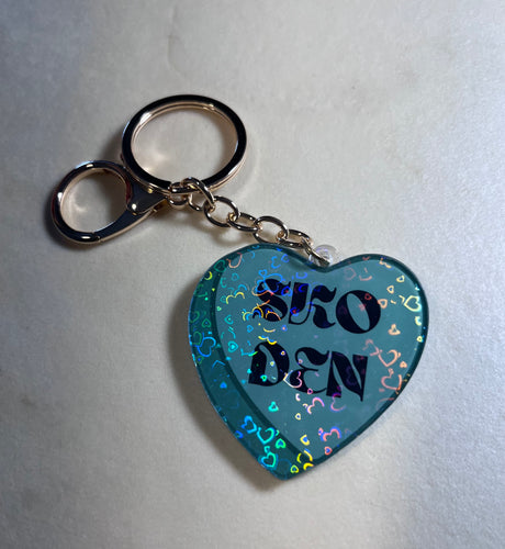 Acrylic Holo Heart Keychains