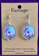 Load image into Gallery viewer, Serpent Stag Unicorn Earrings