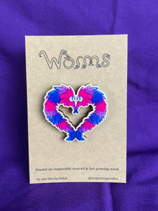 Pride Worm Wooden Pin