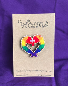 Pride Worm Wooden Pin