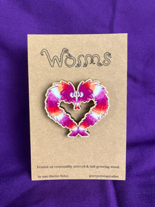 Pride Worm Wooden Pin