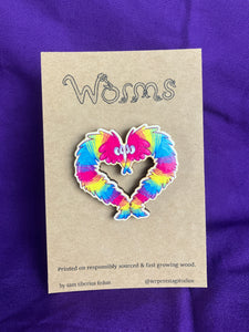 Pride Worm Wooden Pin