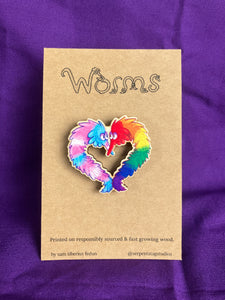 Pride Worm Wooden Pin