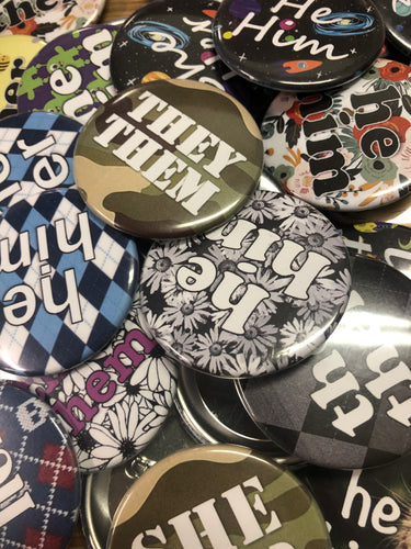2” Pronoun Buttons, misc patterns