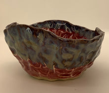 Load image into Gallery viewer, Handmade Blue/Red Ceramic Bowl - This and That