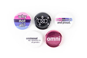 Omnisexual Pride Themed Pinback Buttons