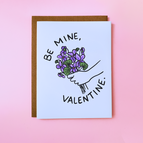 Be Mine Pansies Card