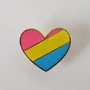 Heart Pins (diag. stripes)-- Little Rainbow Company