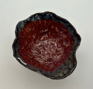 Handmade Blue/Red Ceramic Bowl - This and That