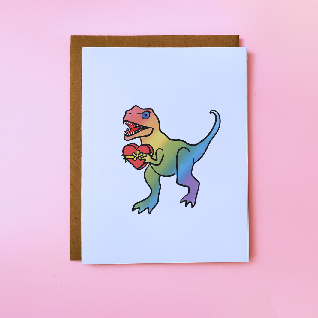 Rainbow Dino Card