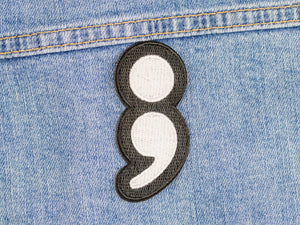 Semi Colon Iron on Patch