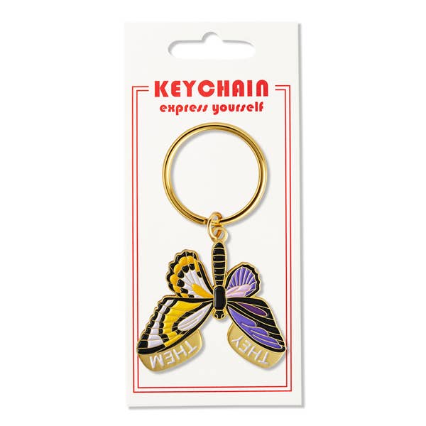 Non-Binary Butterfly Keychain