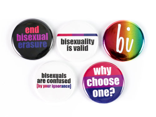 Bisexual Pride Themed Pinback Buttons
