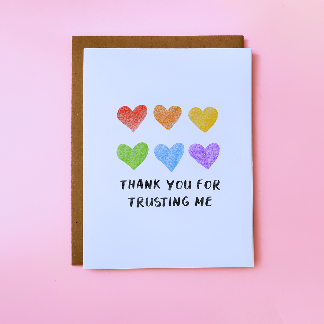 Rainbow Thank You For Trusting Me Card
