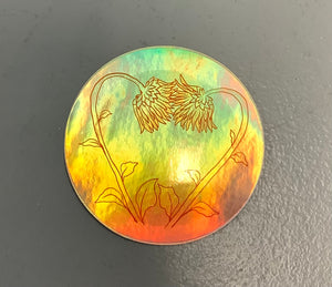 Holographic Floral Heart Sticker