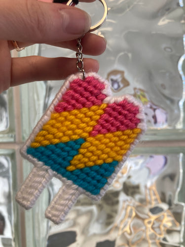 Yerpers - Pansexual Popsicle Keychain Cross Stitch