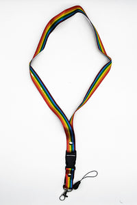 Rainbow Stripe Snap/Buckle Lanyard