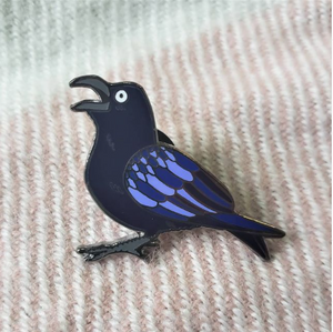 Crow enamel pin