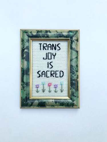 Yerpers - “Trans Joy is Sacred” Framed Crochet