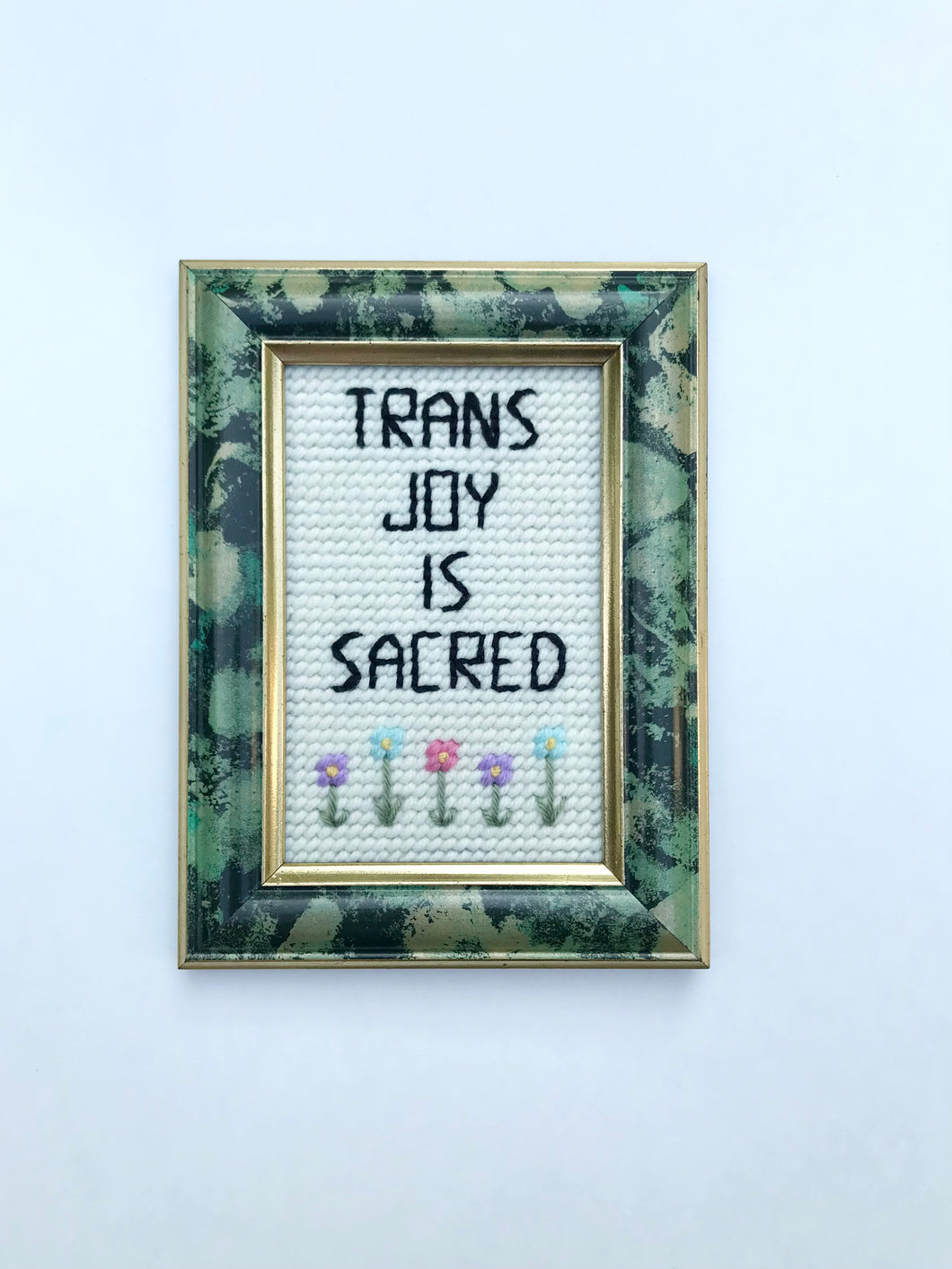 Yerpers - “Trans Joy is Sacred” Framed Crochet