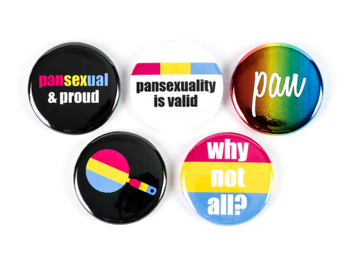 Pansexual Pride Themed Pinback Buttons or Magnets